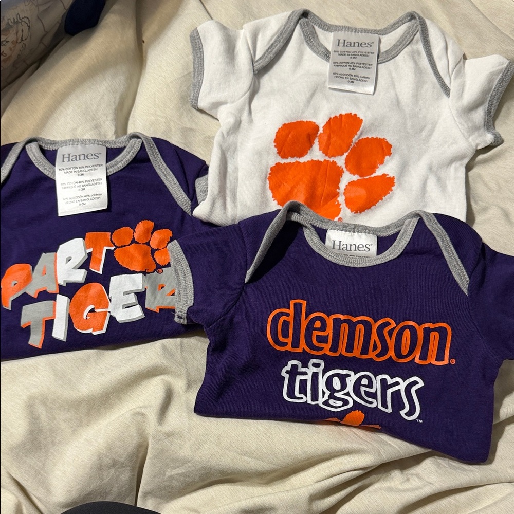 Hanes Kids Bodysuits - Purple, White, and Orange